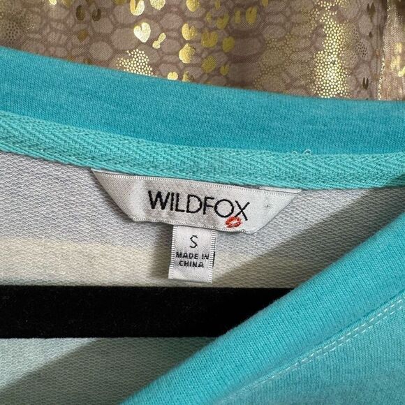 Wildfox Purple Aqua Striped Sleep Lounge Top Shorts 2 Piece Set Small NWT - Picture 3 of 13